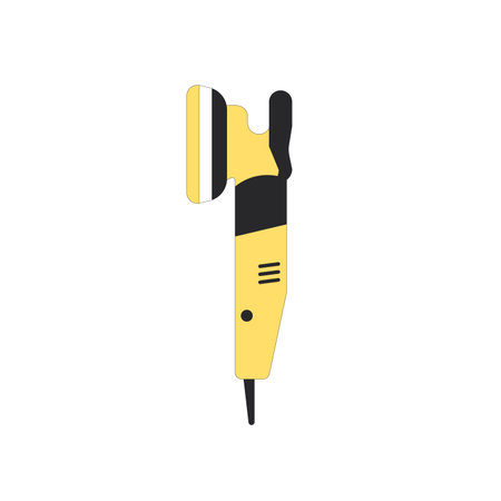 Car polisher machine. Repair auto equipment. Remove scratch on vehicle isolated on white background. Vector illustration of automobile service tools.のイラスト素材