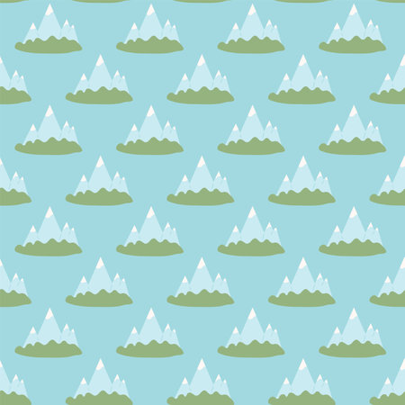Mountain seamless pattern. Tourism endless background. Vector flat illustration.のイラスト素材