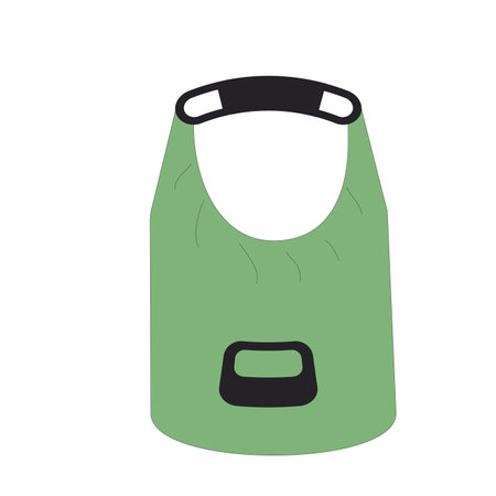 Waterproof bag isolated on white background. Equipment case protection accessories for swimming. Line art flat vector illustration.のイラスト素材