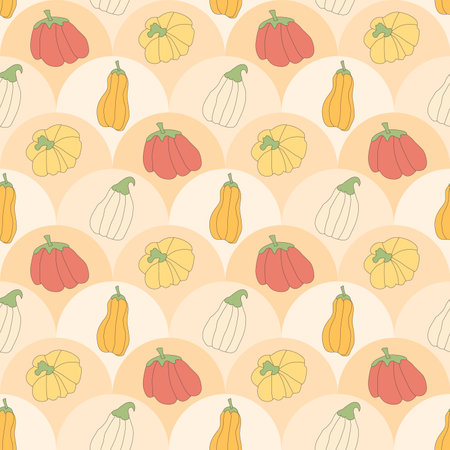 Pumpkin seamless patternsのイラスト素材
