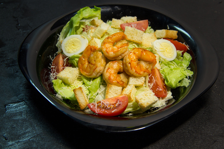 Japanese or Thai or Korean seafood meal. Noodles. Shrimp.の写真素材