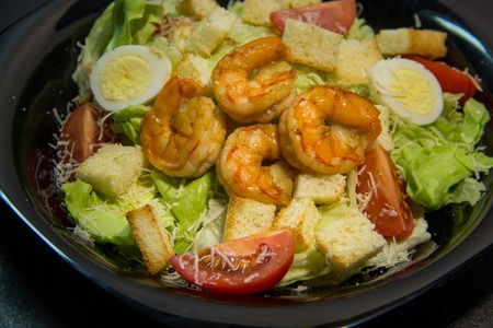 Japanese or Korean or Chinese seafood meal. Soup. Shrimp.の写真素材