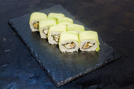 Sushi roll with vegetables. Japanese food.の写真素材