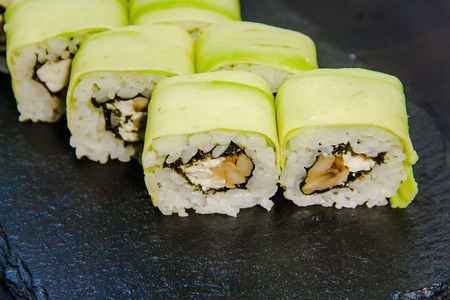 Sushi roll with vegetables. Japanese food.の写真素材