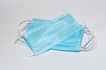 Protective medical mask on white background isolate