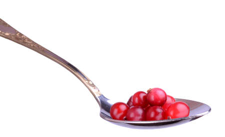 cranberries on a spoonの写真素材