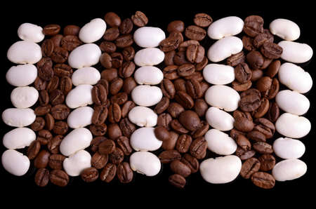 Haricot and coffe beansの写真素材