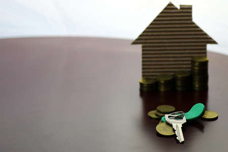 real estate keys paper houseの写真素材