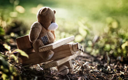 lost toy on the ground, concept lonelyの写真素材