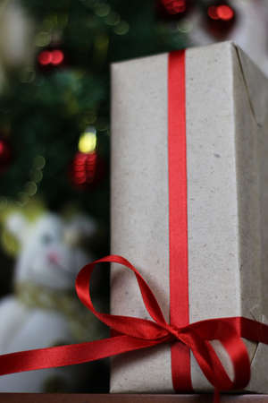 christmas gift with ribbonの写真素材