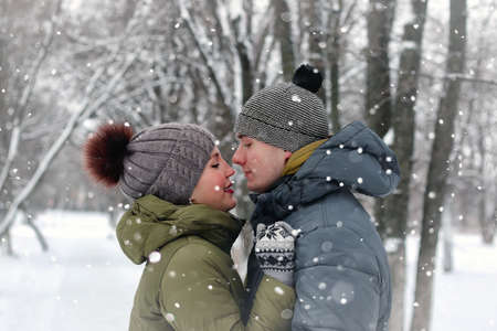 couple in love on a streetの写真素材