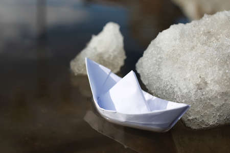 paper boatの写真素材