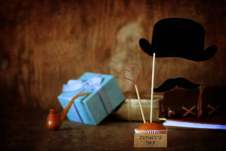 happy father day objects on a table