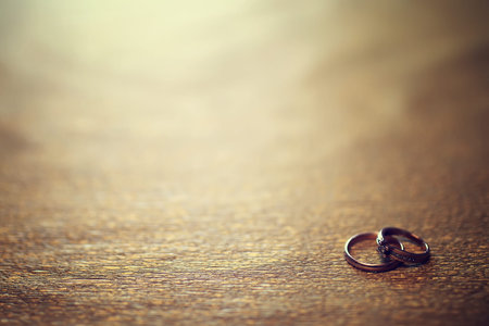 a small set of detail on wedding ceremony rings and other