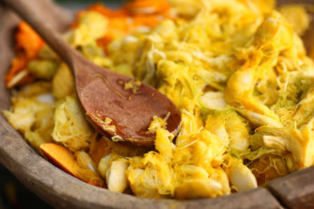 preparation for the celebration of Halloween pumpkin carving faces inの写真素材