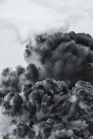 gray and white cloud from the explosion of a large unidentified creatures