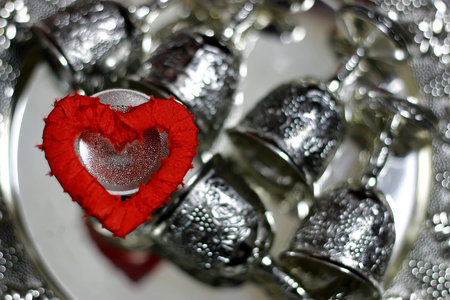 symbol of love and fidelity red heart shape as a gift for Valentine's Dayの写真素材