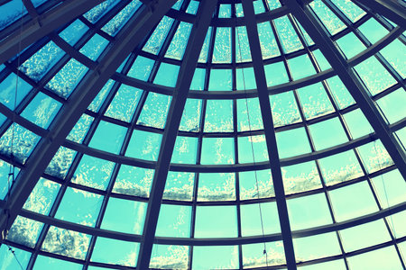 background dome shopping center metal combinations and glass modern building