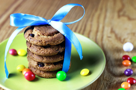 different homemade sweets on a light textural wooden table