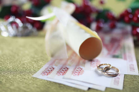 wedding ring background invitationの写真素材