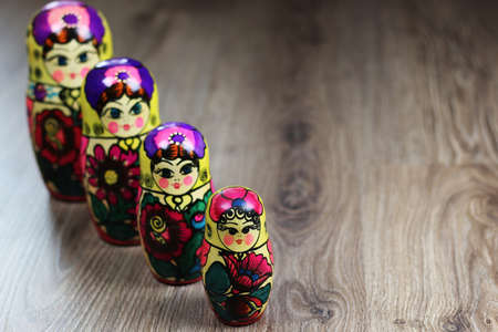 Matryoshka Russian traditional doll empty inside which is still the same but smallerの写真素材