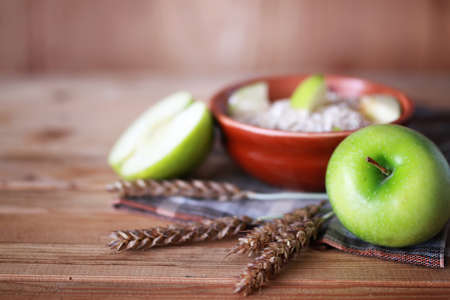 morning a healthy and wholesome breakfast to replenish reserves of energy for the whole dayの写真素材