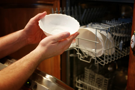 kitchen appliances clean dishes from the dishwasher getsの写真素材