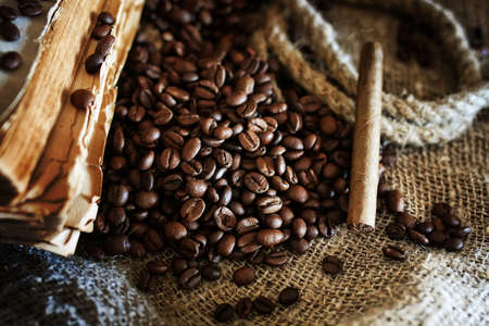 Vintage objects on old wooden shabby retro background conceptの写真素材