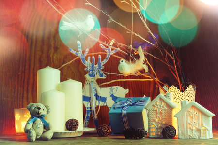 preparation for the joyous celebration of New Year decorations wishesの写真素材