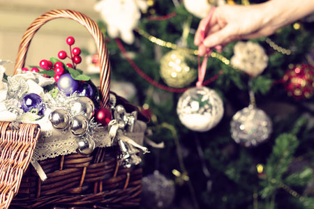 preparation for the joyous celebration of New Year decorations wishesの写真素材