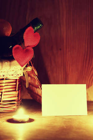 decoration with a symbol of warmth and love of a small paper heartの写真素材
