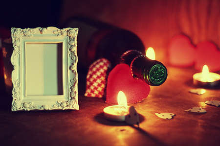 decoration with a symbol of warmth and love of a small paper heartの写真素材