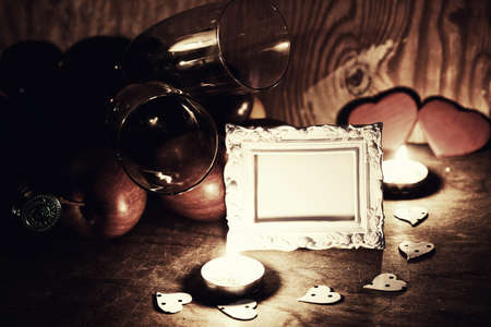 decoration with a symbol of warmth and love of a small paper heartの写真素材