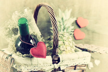 decoration with a symbol of warmth and love of a small paper heartの写真素材