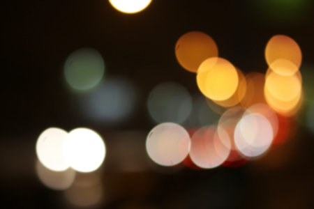 background blurred city lights of different colors at night