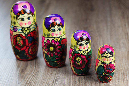 Matryoshka Russian traditional doll empty inside which is still the same but smaller