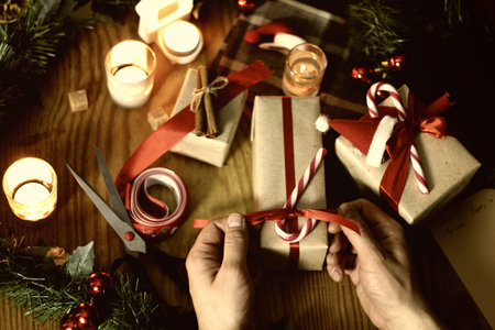 New Year's Eve celebration package gifts and signature cooking festive drinksの写真素材