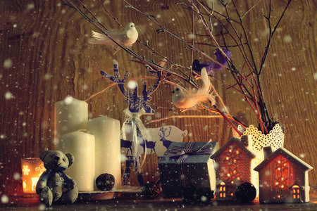 preparation for the joyous celebration of New Year decorations wishesの写真素材