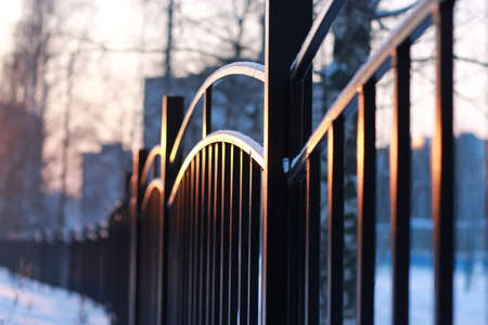 urban landscape on a sunny winter day, walkways and streetsの写真素材