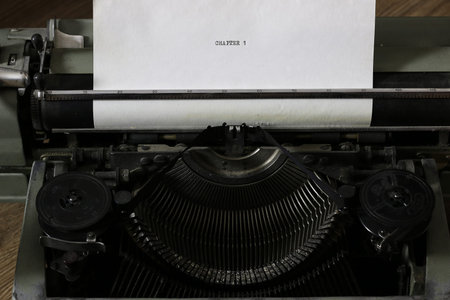 Instruments employee news agency the mid-twentieth century, retro camera and typewriterの写真素材
