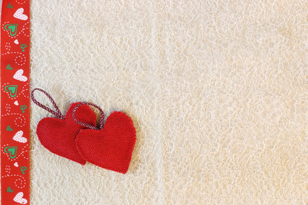 decoration with a symbol of warmth and love of a small paper heart