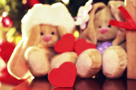 Multicolored Christmas ornaments made by dressing the Christmas tree for the new yearの写真素材