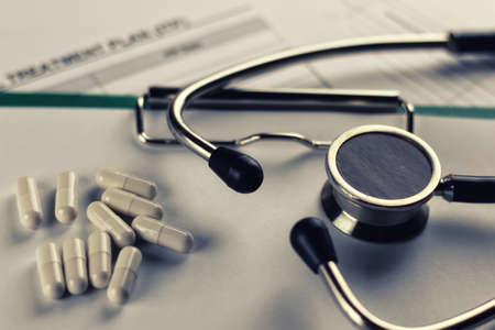 prescription cardiologist stethoscopeの写真素材