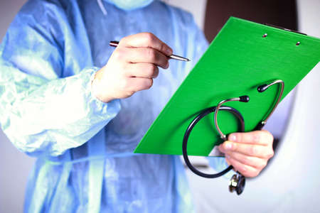 doctor cardiologist stethoscope fileの写真素材