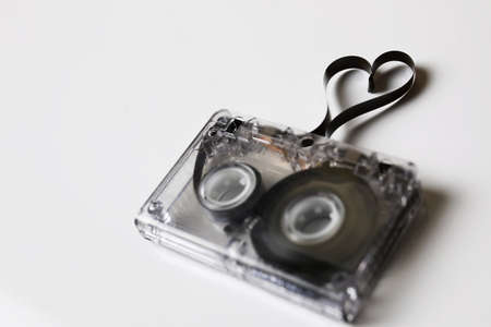 audio cassette tape shape heartの写真素材