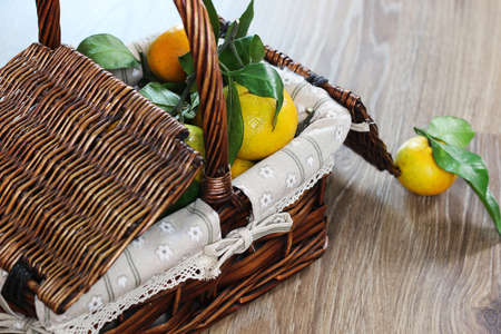 basket of mandarins new yearの写真素材