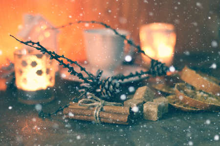 christmas cup of orange cinnamon sugarの写真素材