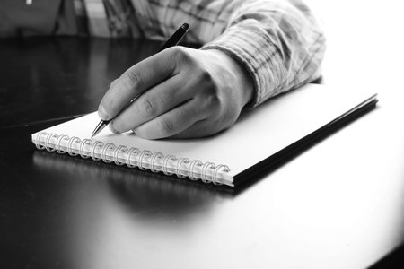 pen writing hand student