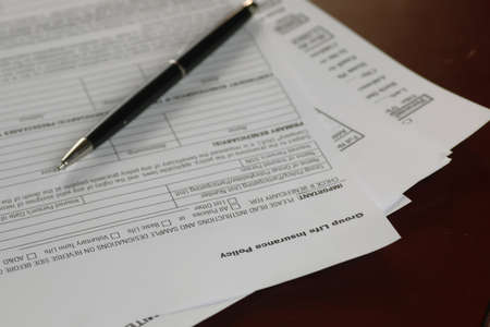 hand signed insuranceの写真素材