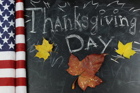 US autumn holidays chalk boardの写真素材
